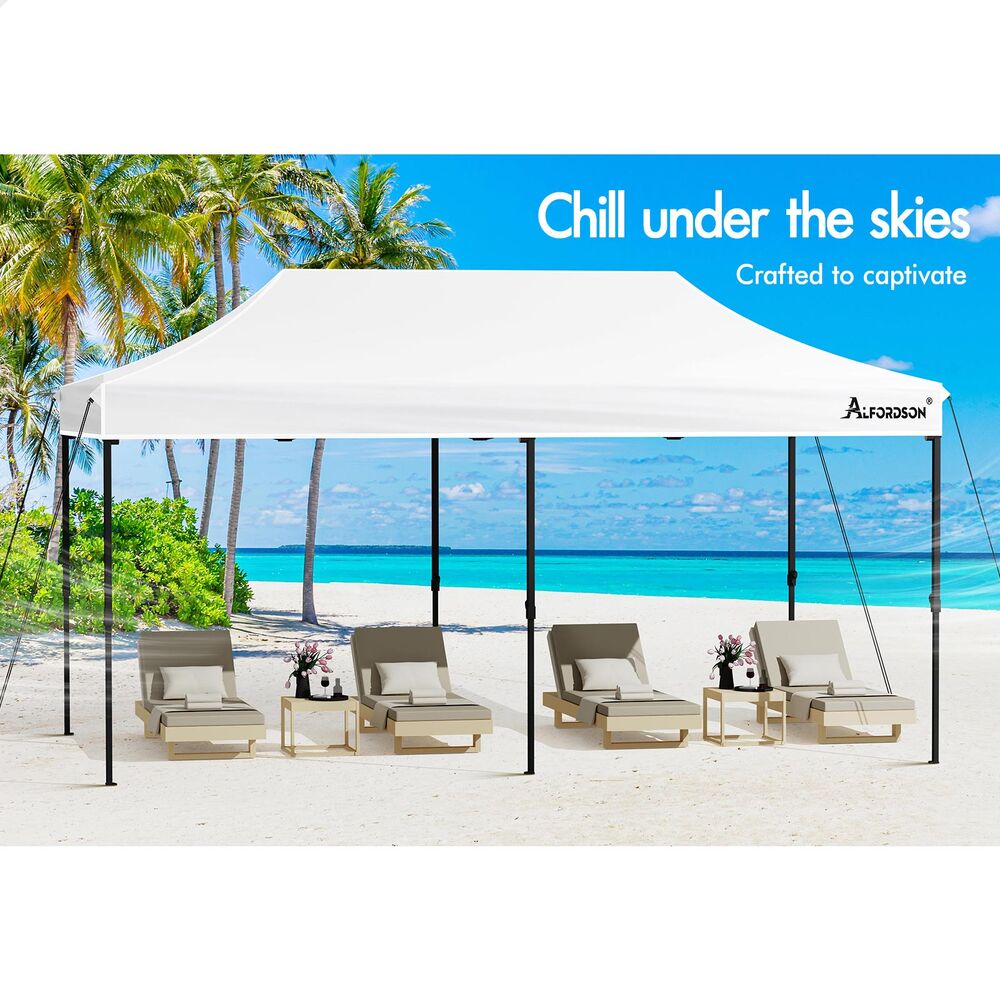 ALFORDSON Gazebo 3x6 Pop Up Tent Wedding Canopy White