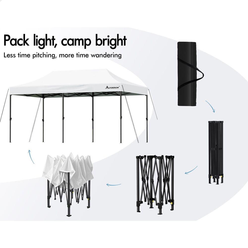 ALFORDSON Gazebo 3x6 Pop Up Tent Wedding Canopy White
