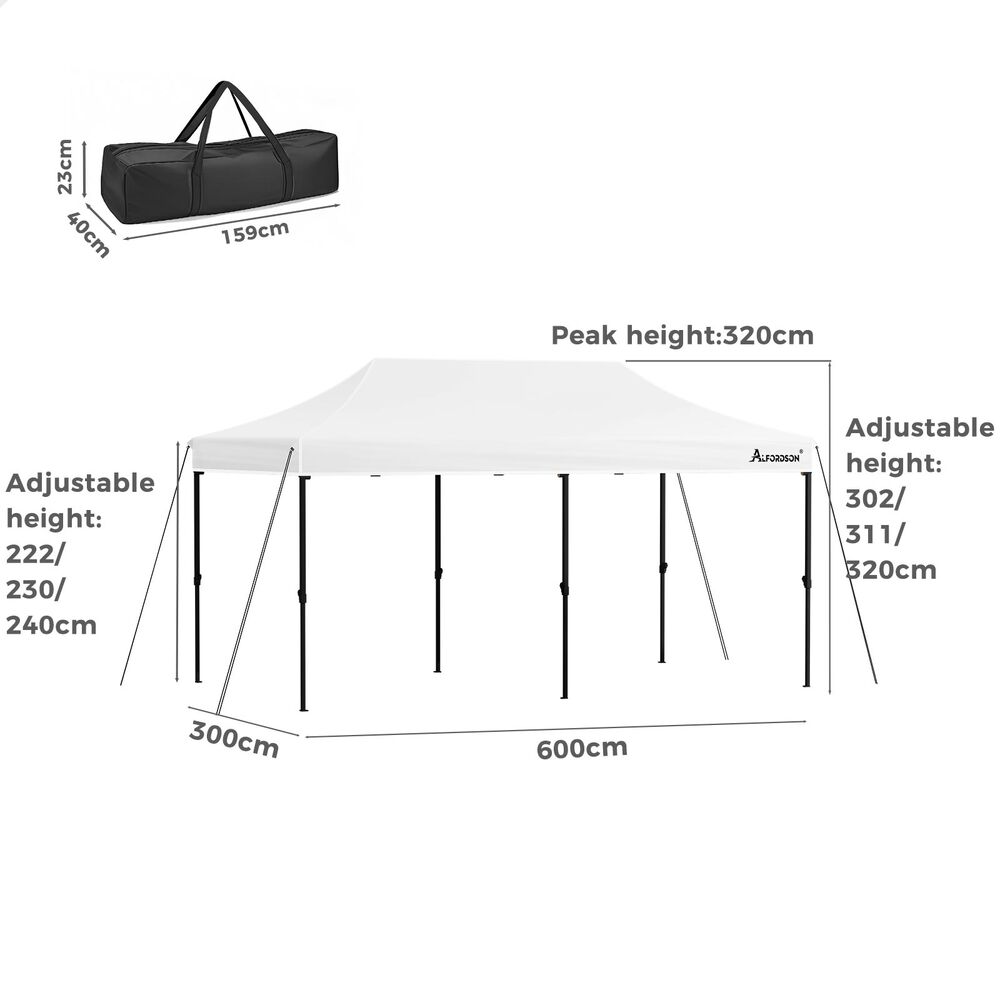 ALFORDSON Gazebo 3x6 Pop Up Tent Wedding Canopy White