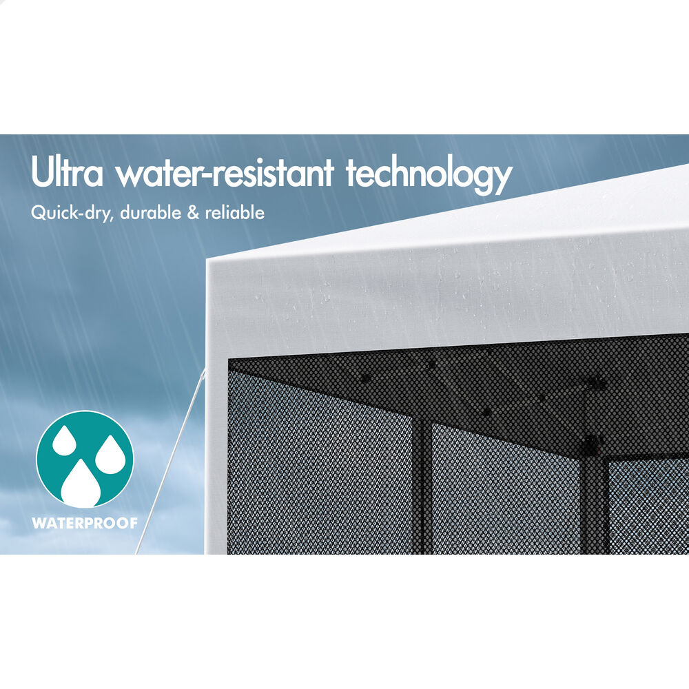 3x3m Gazebo ALFORDSON Pop Up Marquee Outdoor Tent Mesh Wall White