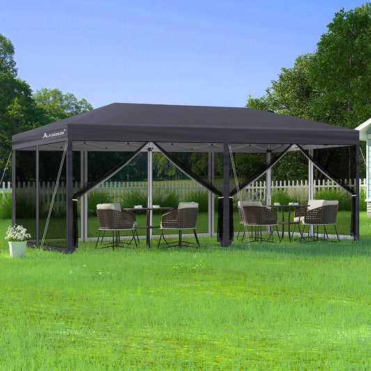 3x6m Gazebo ALFORDSON Pop Up Marquee Outdoor Tent Mesh Wall Grey