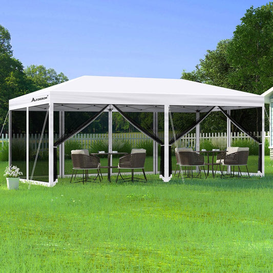 3x6m Gazebo ALFORDSON Pop Up Marquee Outdoor Tent Mesh Wall White