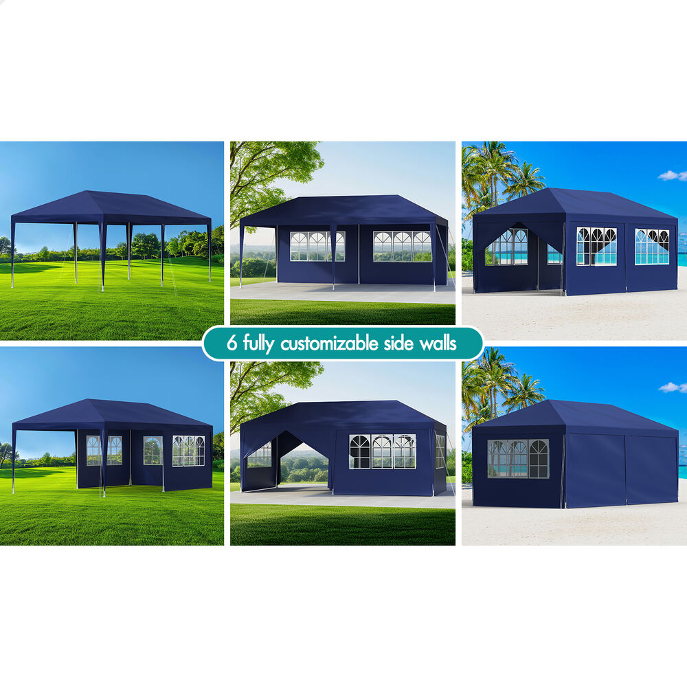 ALFORDSON Gazebo 3x6m Outdoor Wedding Marquee Camping Canopy Portable Blue