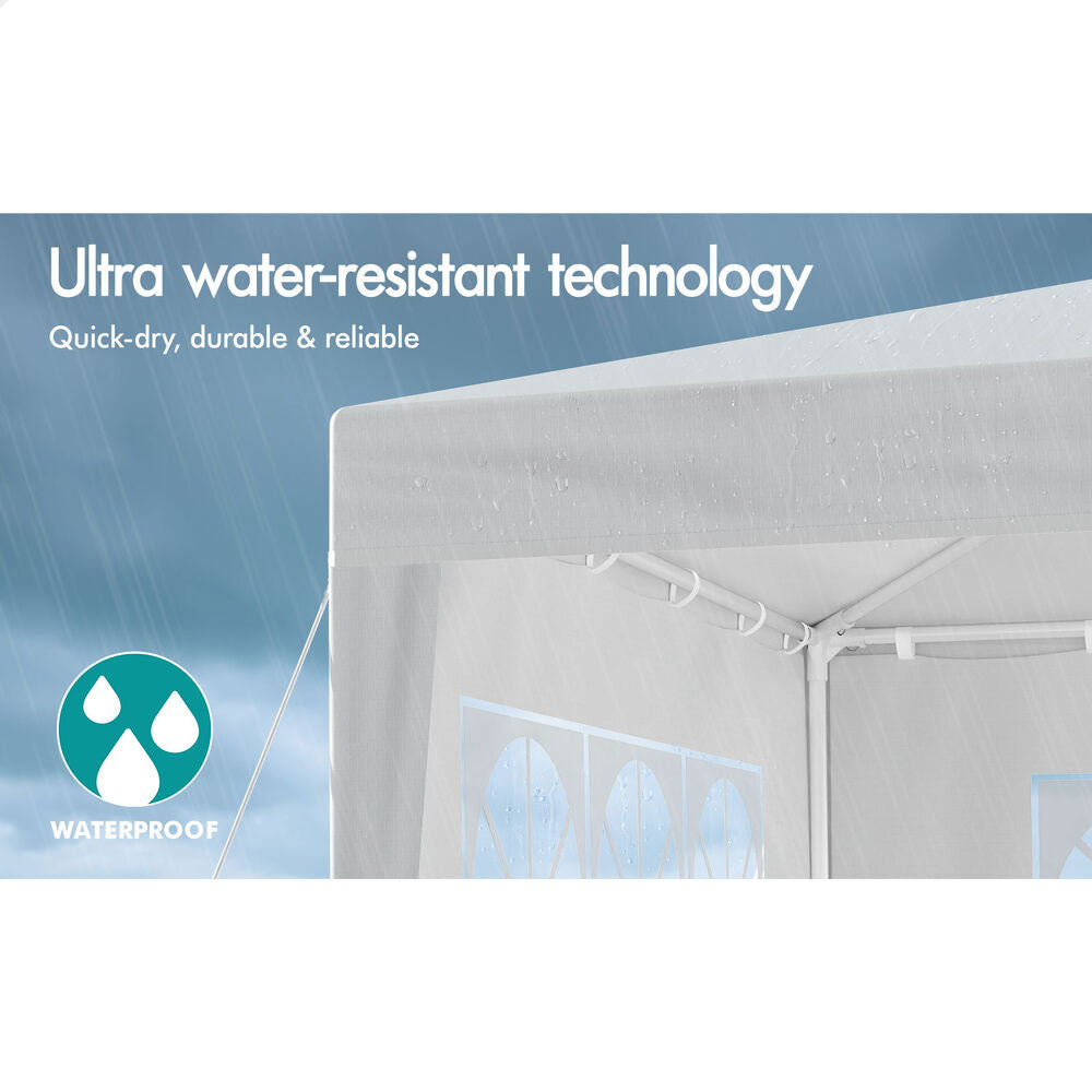 3x6m Gazebo ALFORDSON Marquee Outdoor Party Tent Camping Portable Side Wall White