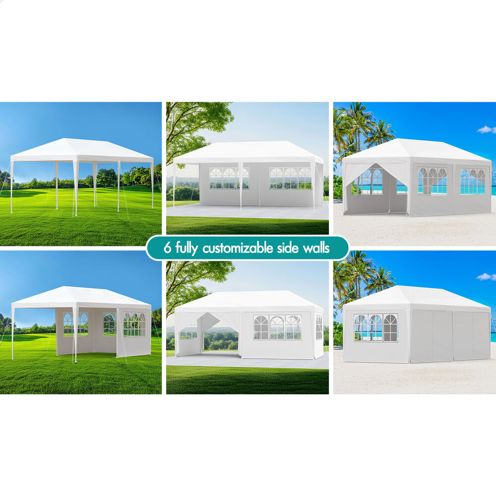 3x6m Gazebo ALFORDSON Marquee Outdoor Party Tent Camping Portable Side Wall White
