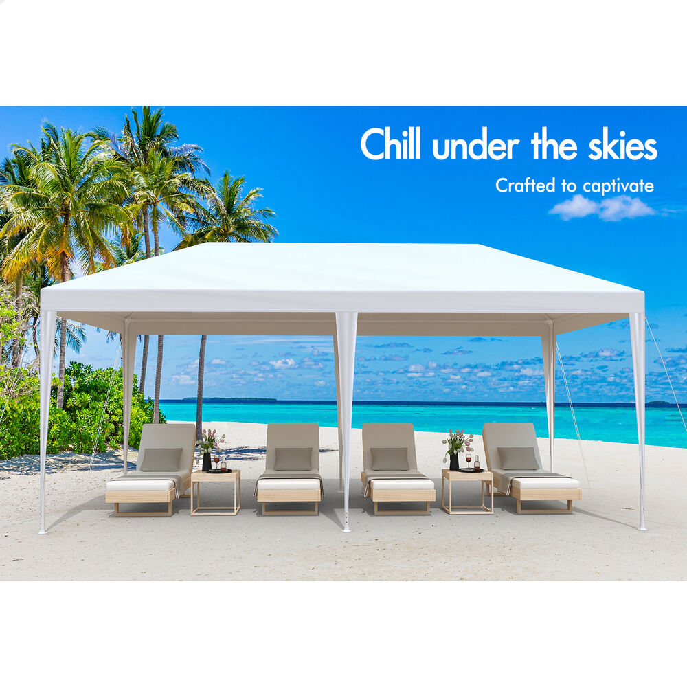 ALFORDSON Gazebo 3x6m Outdoor Wedding Camping Marquee Canopy Portable White