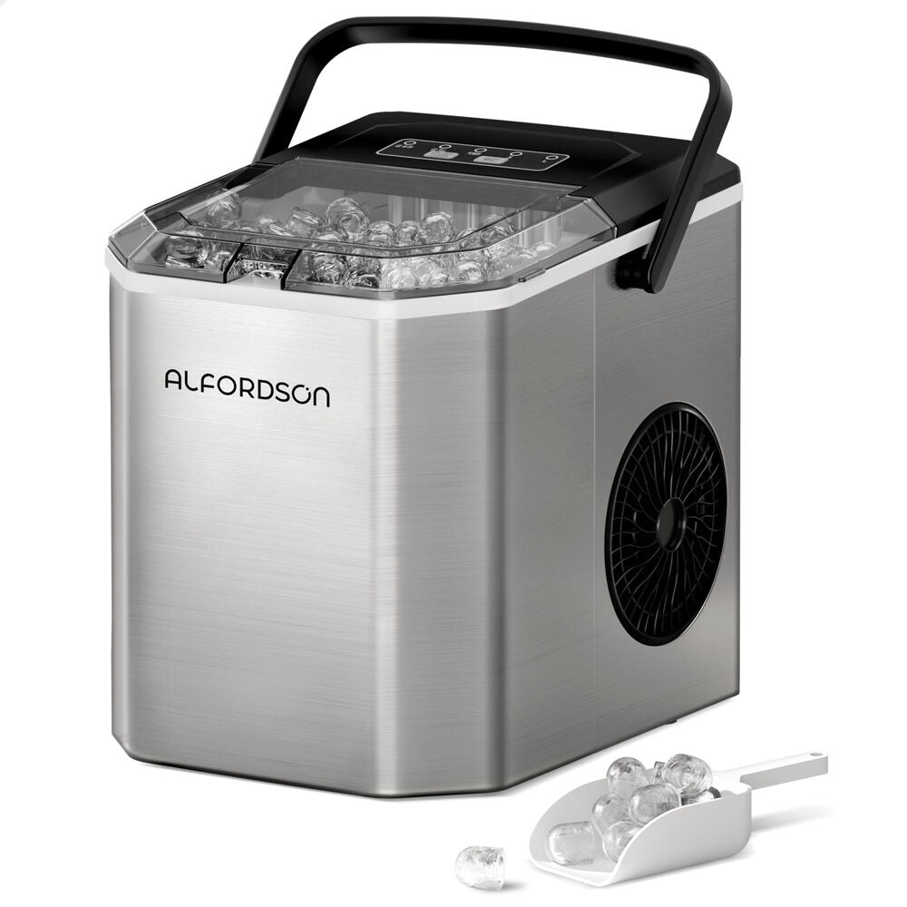 ALFORDSON Ice Maker Machine Portable Countertop 12kg With Handle Silver