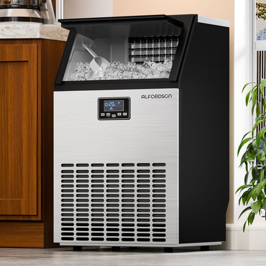 ALFORDSON Commercial Ice Maker Machine 45-60kg Ice Cube Stainless Steel