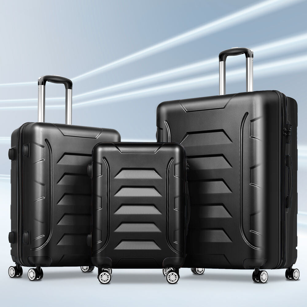 ALFORDSON Luggage 3PCS Set Suitcase Trolley TSA Carry on Hard Case Black