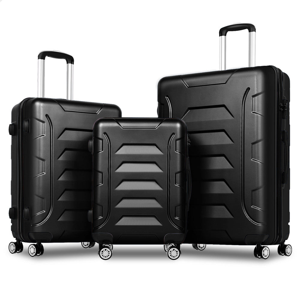 ALFORDSON Luggage 3PCS Set Suitcase Trolley TSA Carry on Hard Case Black