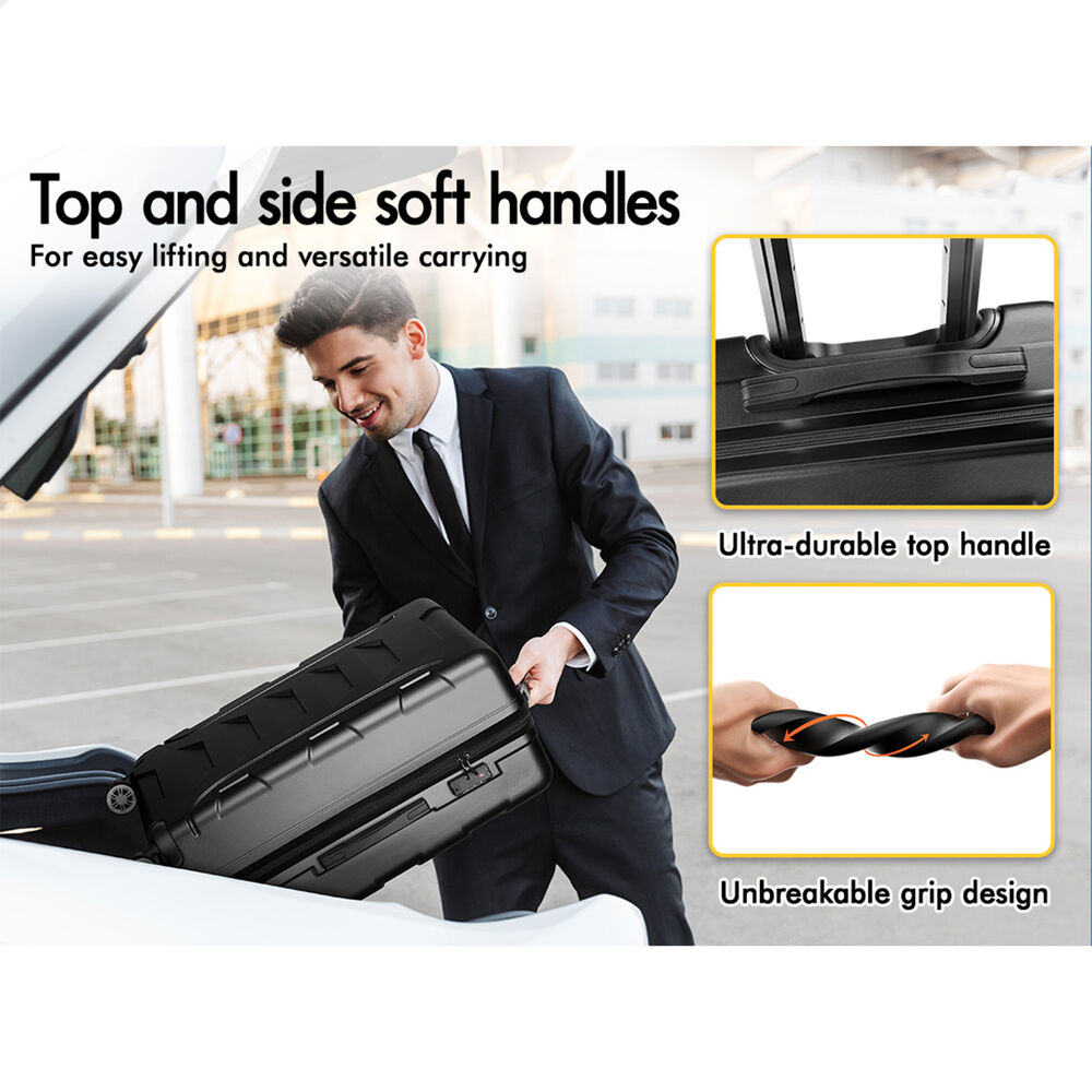 ALFORDSON Luggage 3PCS Set Suitcase Trolley TSA Carry on Hard Case Black