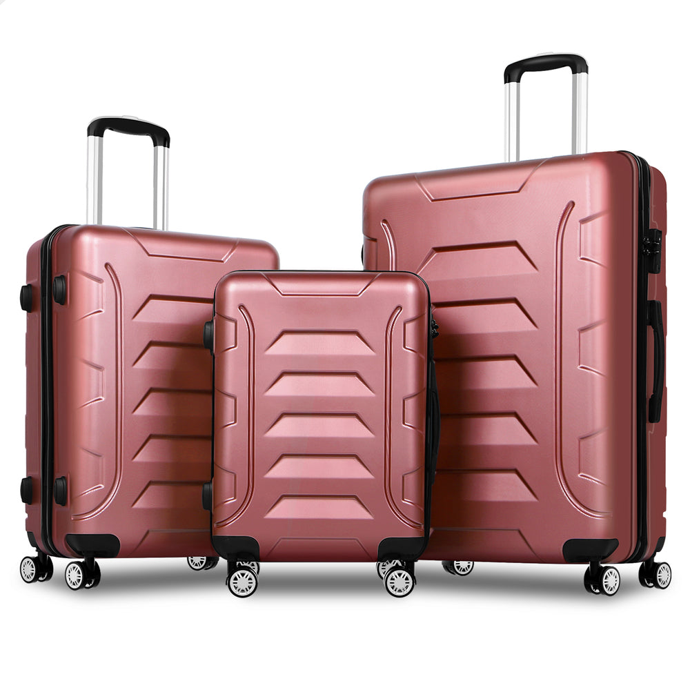 ALFORDSON Luggage 3PCS Set Suitcase Trolley TSA Carry on Hard Case Pink