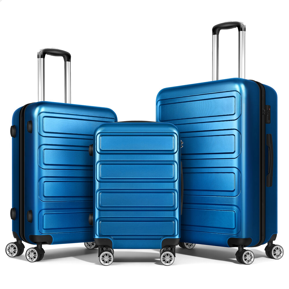 ALFORDSON Luggage 3PCS Set Suitcase Trolley TSA Carry on Hard Case Blue