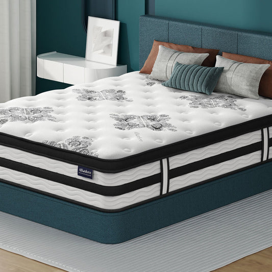 ALFORDSON Mattress Pocket Spring 34CM Queen Bed Euro Top Latex Foam 5 Zone
