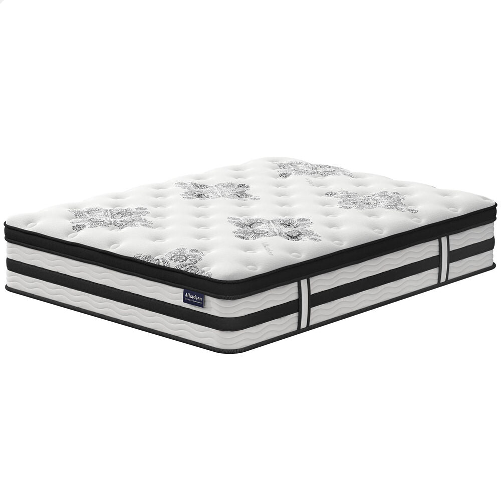 ALFORDSON Mattress Pocket Spring 34CM King Single Bed Euro Top Latex Foam 5 Zone