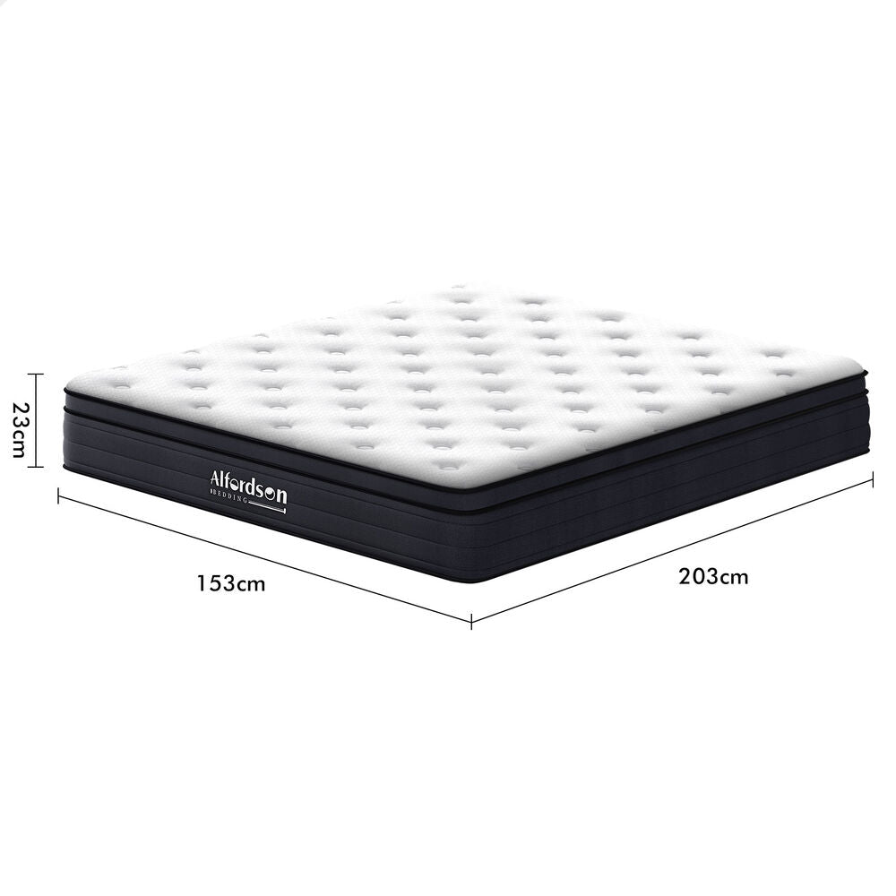 ALFORDSON Mattress Queen Bed Euro Top Spring Foam Bedding 23CM Medium Firm
