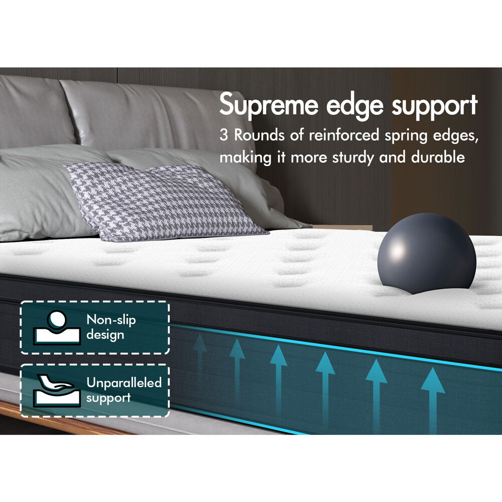 ALFORDSON Mattress Queen Bed Euro Top Spring Foam Bedding 23CM Medium Firm