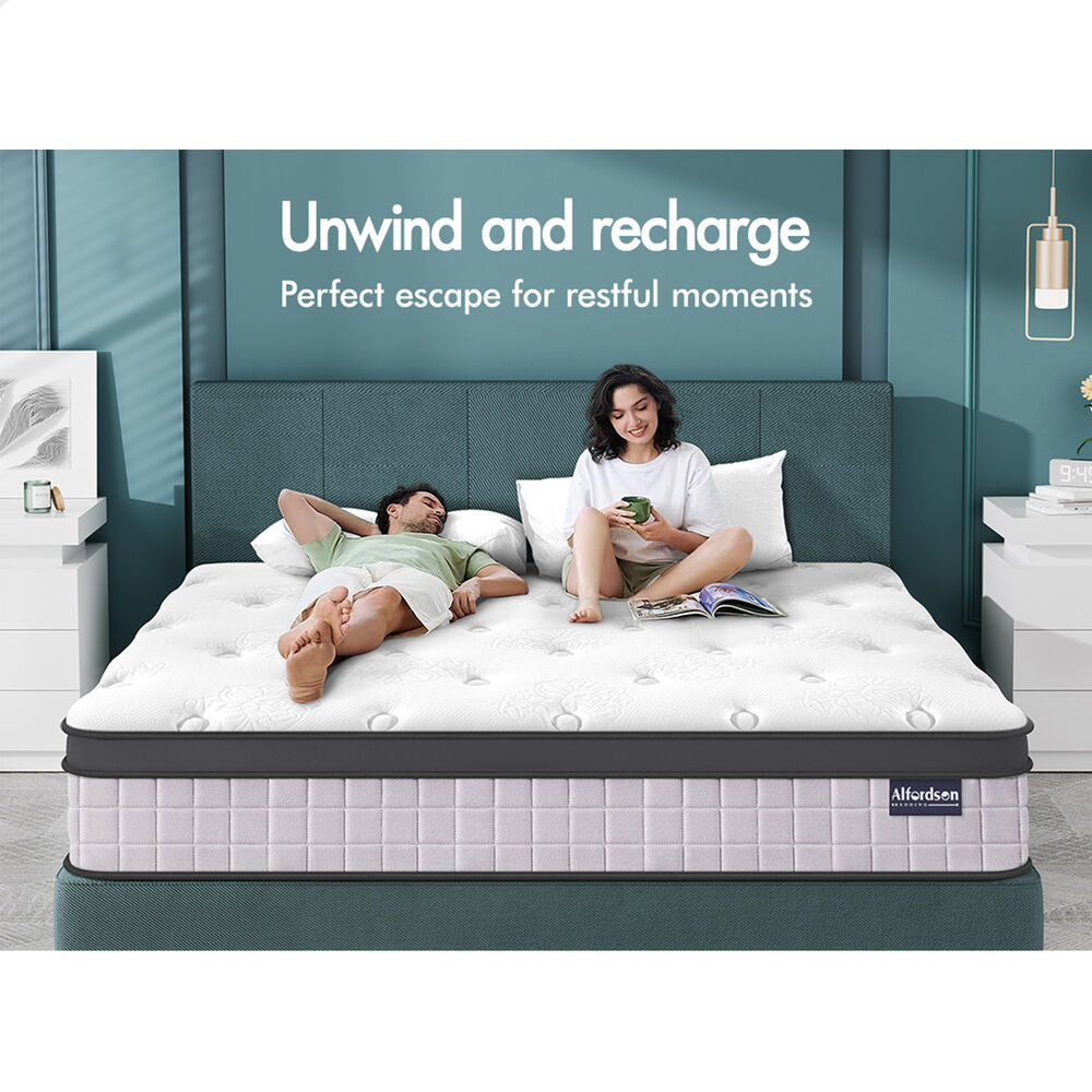 ALFORDSON Mattress 23CM Single Bed Euro Top Spring Foam Bedding Medium Firm