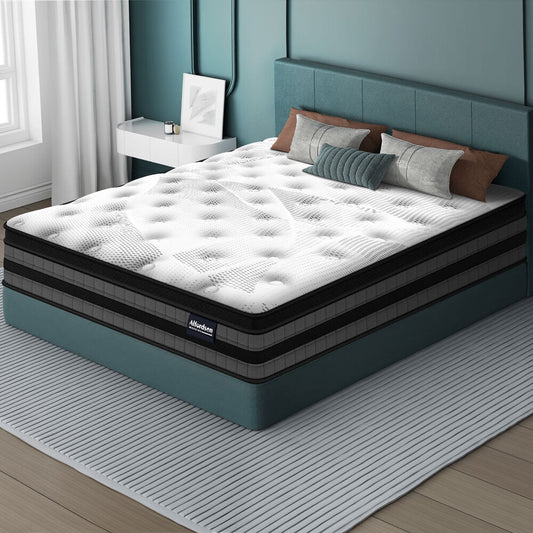ALFORDSON Mattress Euro Top Double Bed Bonnell Spring Medium Firm Memory Foam