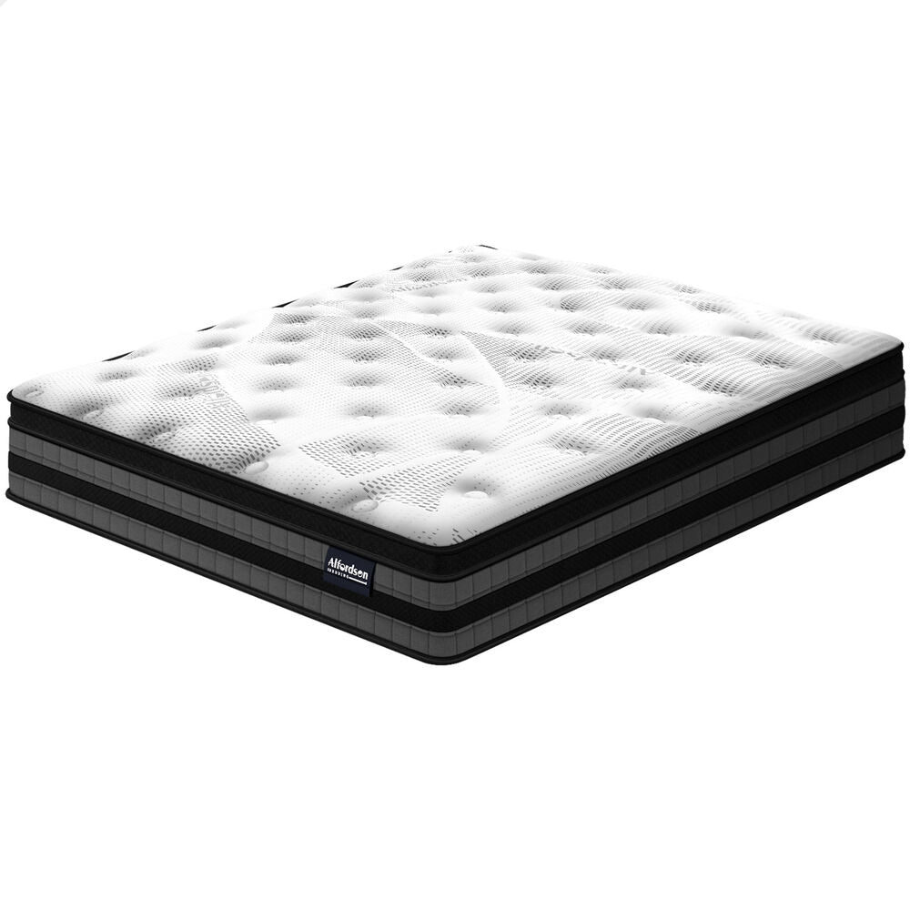 ALFORDSON Mattress Single Euro Top Bonnell Spring Medium Firm Bed 22CM Foam