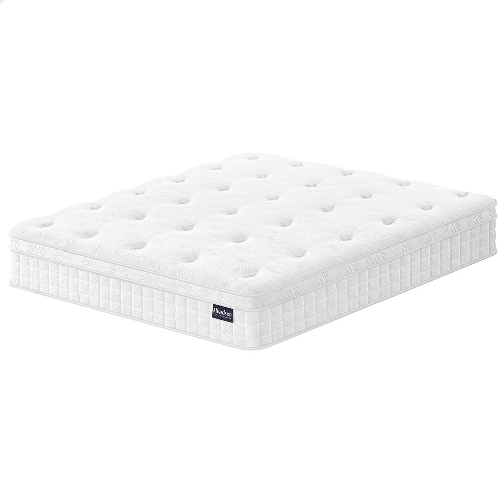 ALFORDSON Mattress 22CM Queen Bed Euro Top Spring Foam Bedding Medium Firm