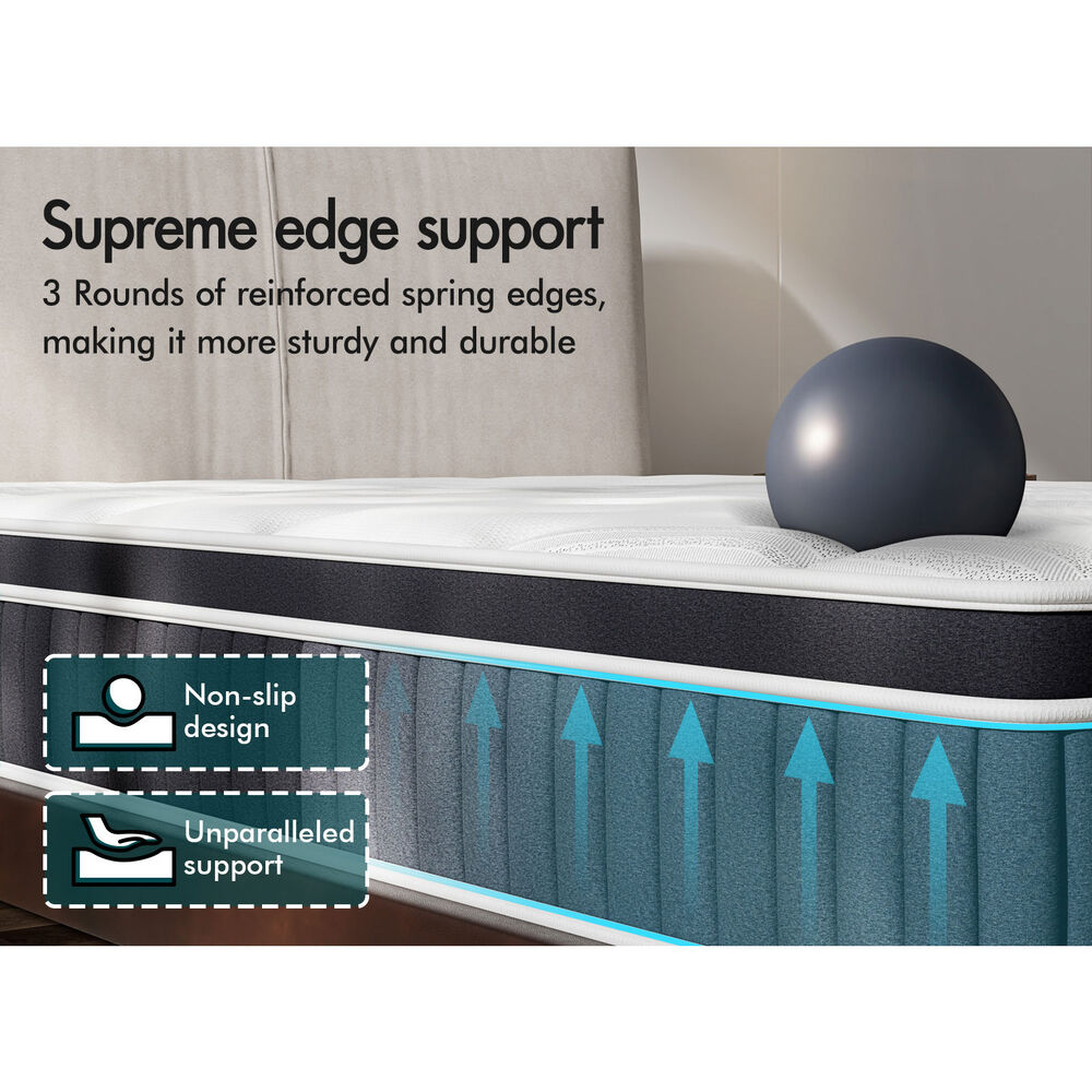 ALFORDSON Mattress Double Bed Euro Top Spring Foam Bedding 22CM Medium Firm