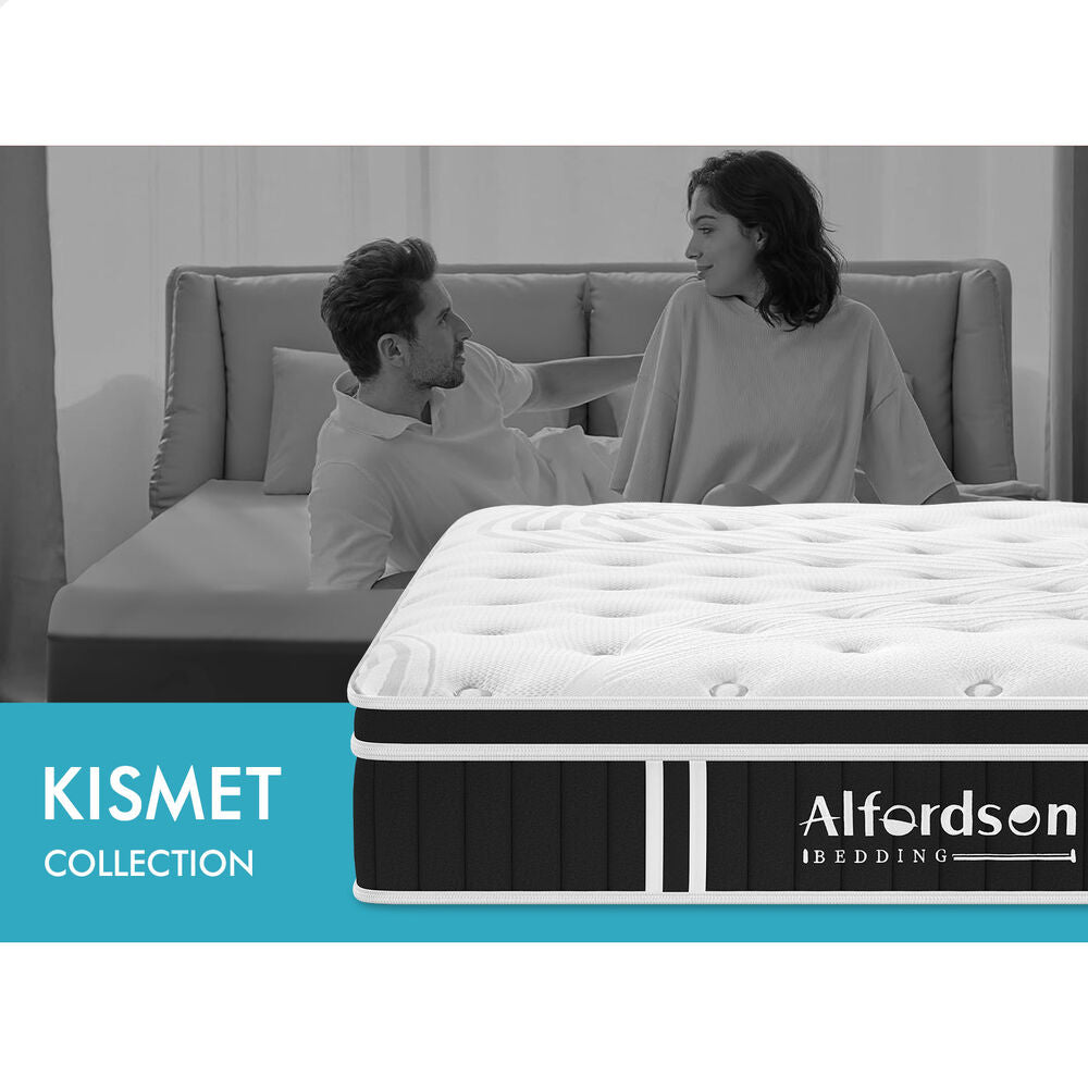 ALFORDSON Mattress King Single Bed Euro Top Spring Foam Bedding 22CM Medium Firm