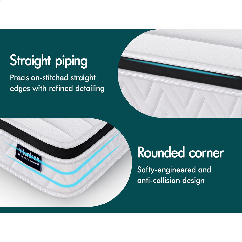 ALFORDSON Mattress 17CM Double Bed Euro Top Spring Foam Bedding Medium Firm