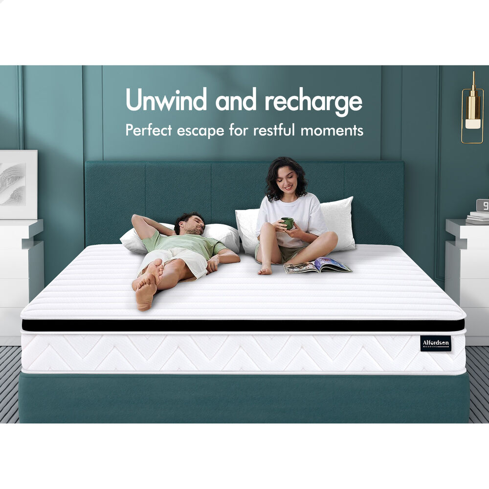 ALFORDSON Mattress 17CM Double Bed Euro Top Spring Foam Bedding Medium Firm