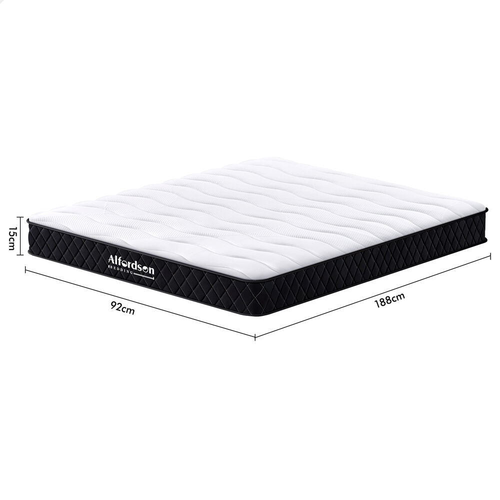 ALFORDSON Mattress 15CM Single Bed Tight Top Spring Foam Bedding Medium Firm