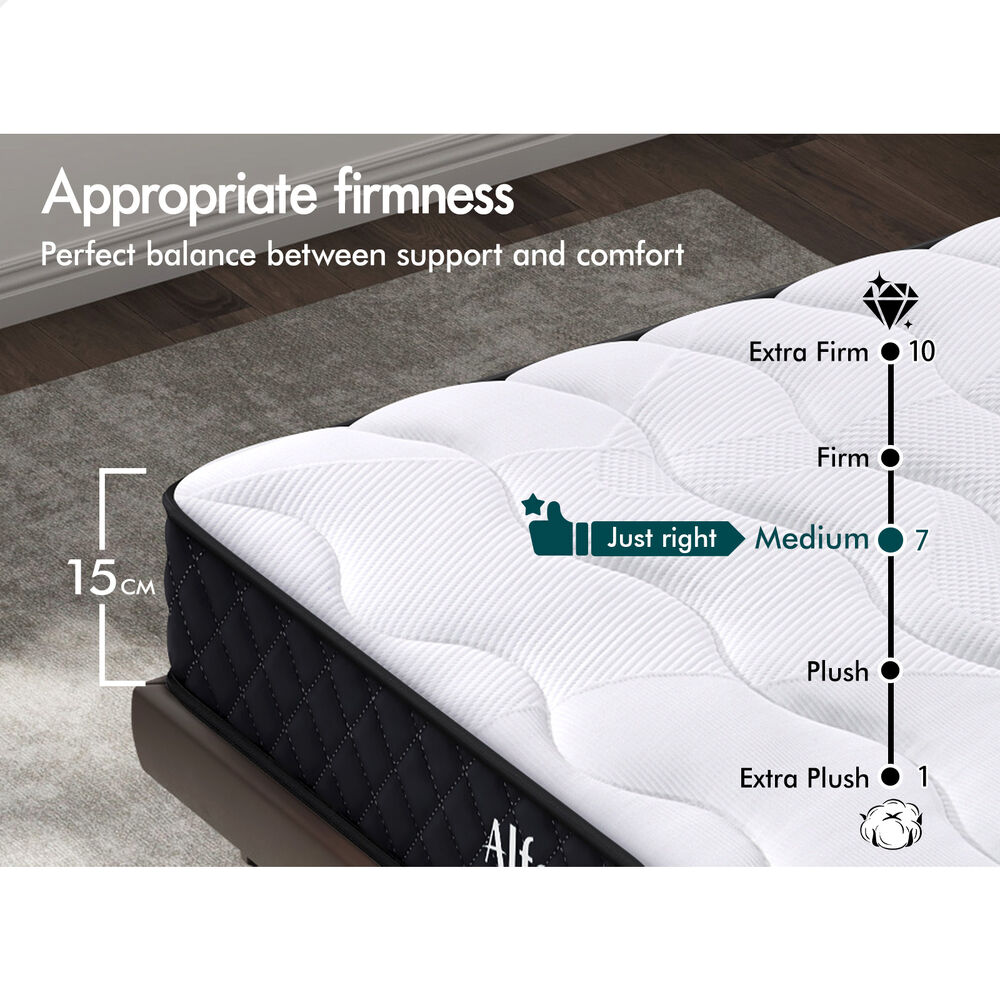 ALFORDSON Mattress 15CM Single Bed Tight Top Spring Foam Bedding Medium Firm