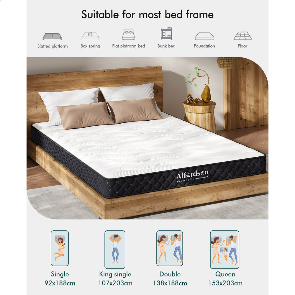 ALFORDSON Mattress 15CM Single Bed Tight Top Spring Foam Bedding Medium Firm