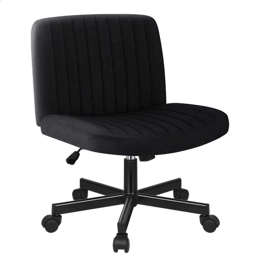 ALFORDSON Office Desk Chair Computer Armless Wide Seat Mid Back Fabric Black