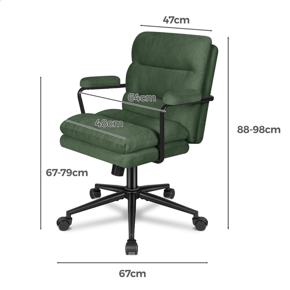 ALFORDSON Office Chair Ergonomic Executive Computer Work Seat Chenille Green