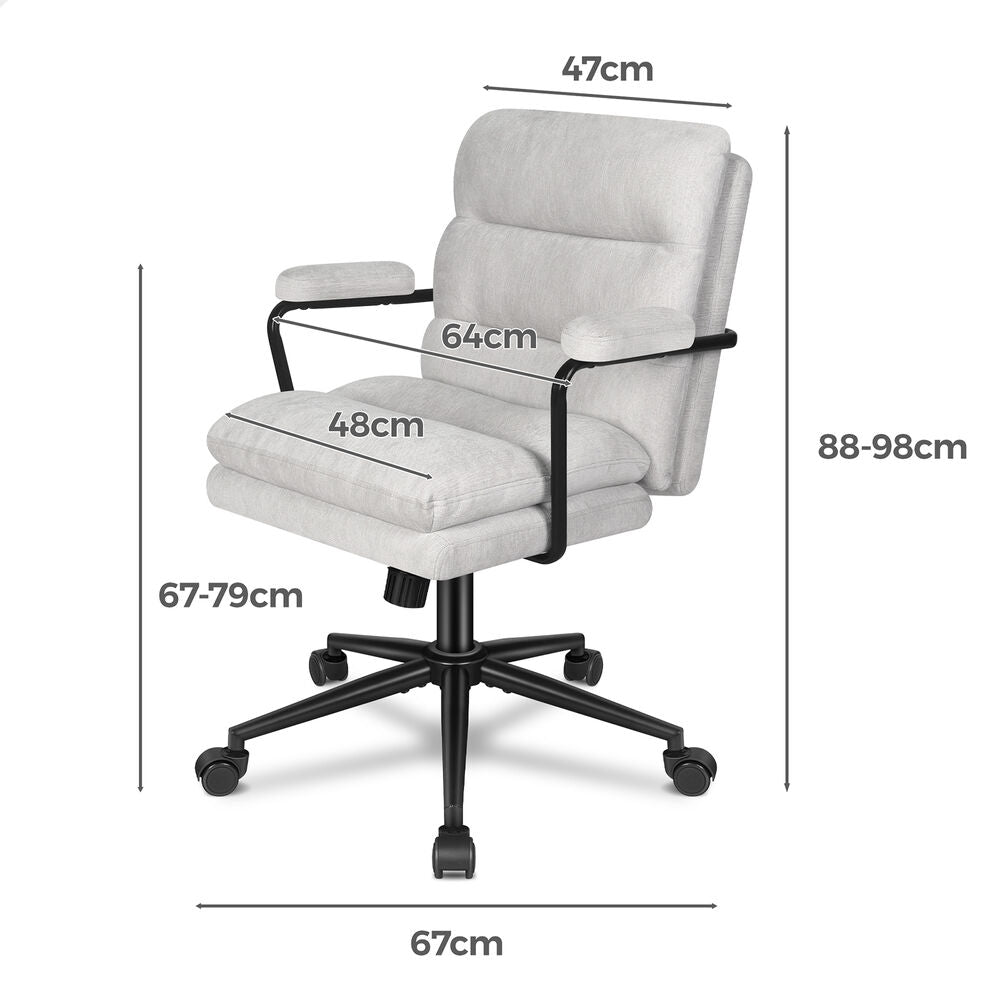 ALFORDSON Office Chair Ergonomic Executive Computer Work Seat Chenille Grey