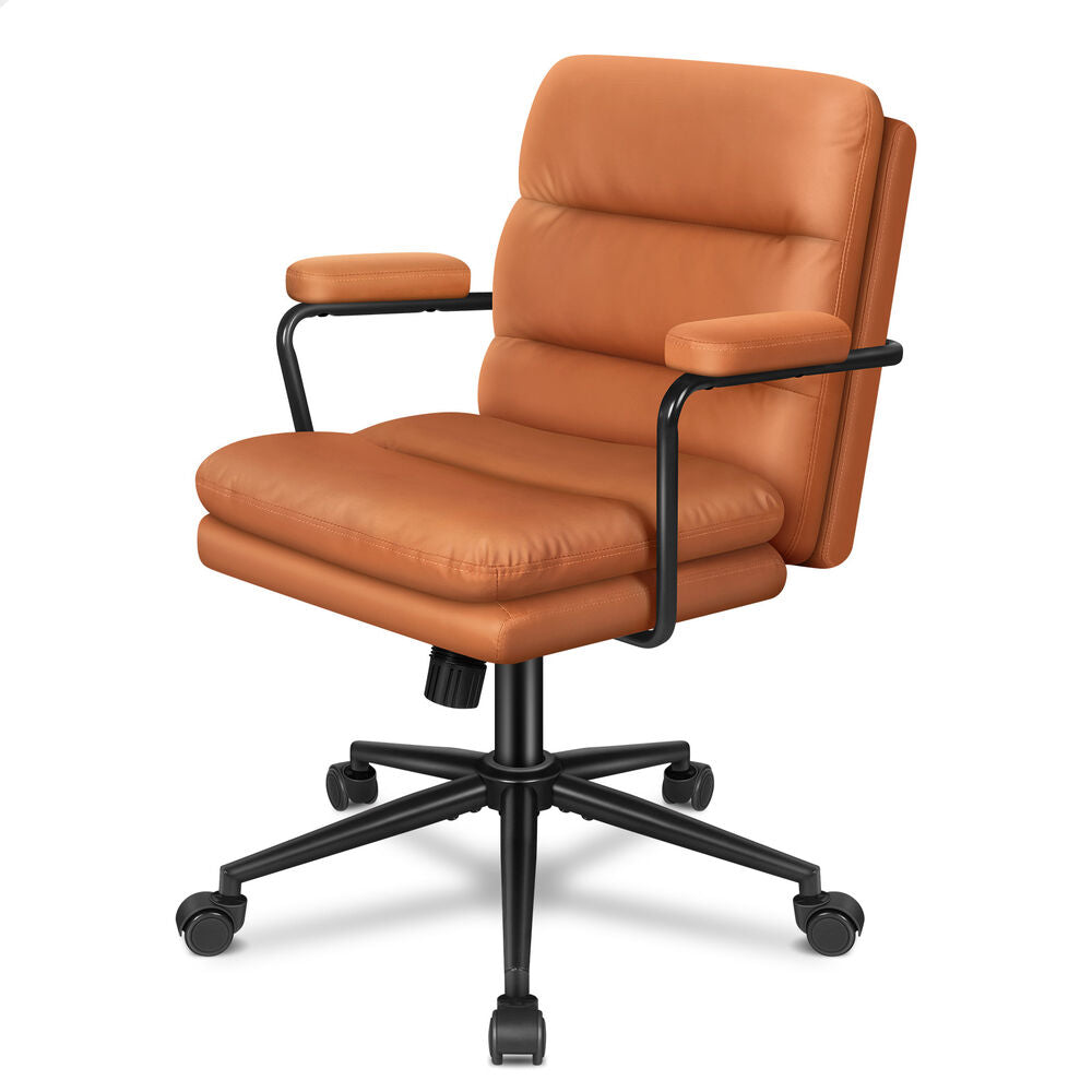 ALFORDSON Office Chair Ergonomic Executive Computer Work Seat Leather Brown