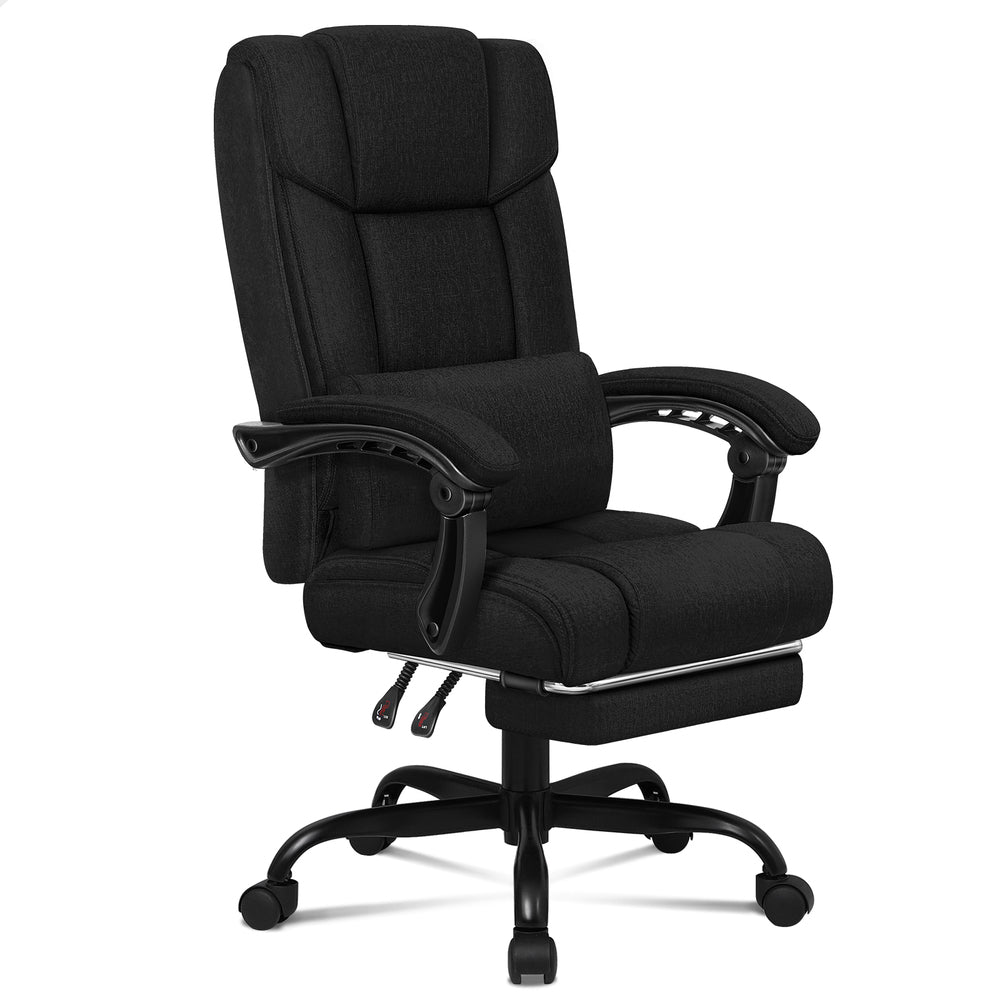 ALFORDSON Office Chair Executive Computer Gaming Fabric Seat Recliner Black