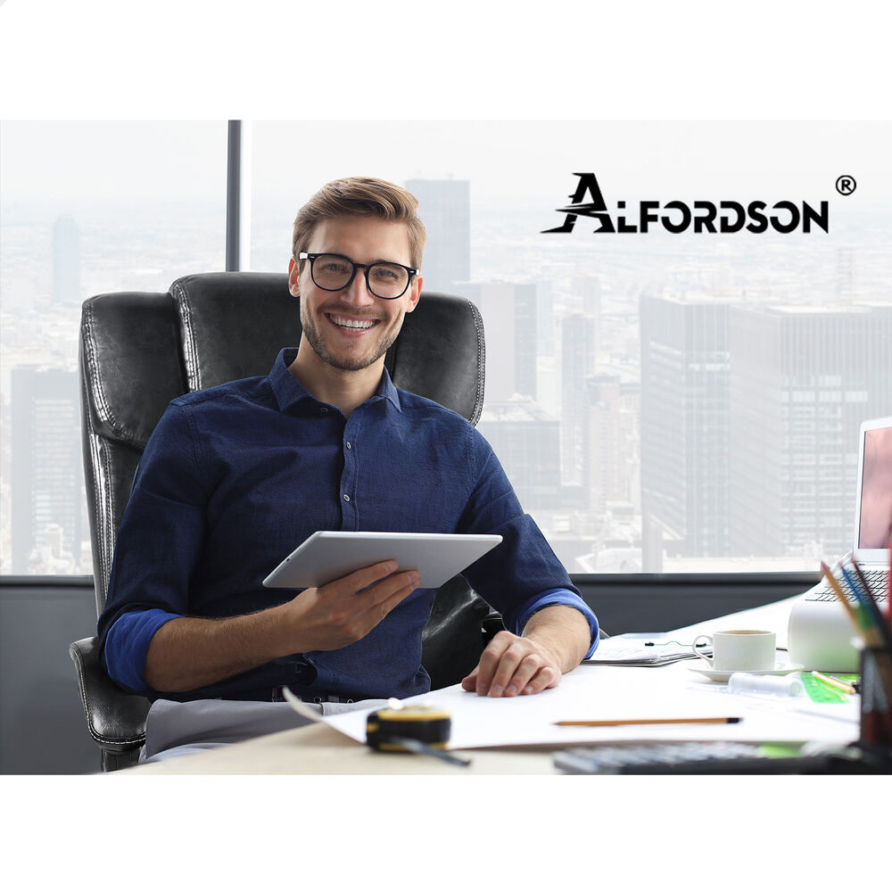 ALFORDSON Office Chair Executive Computer Gaming PU Leather Seat Recliner Black