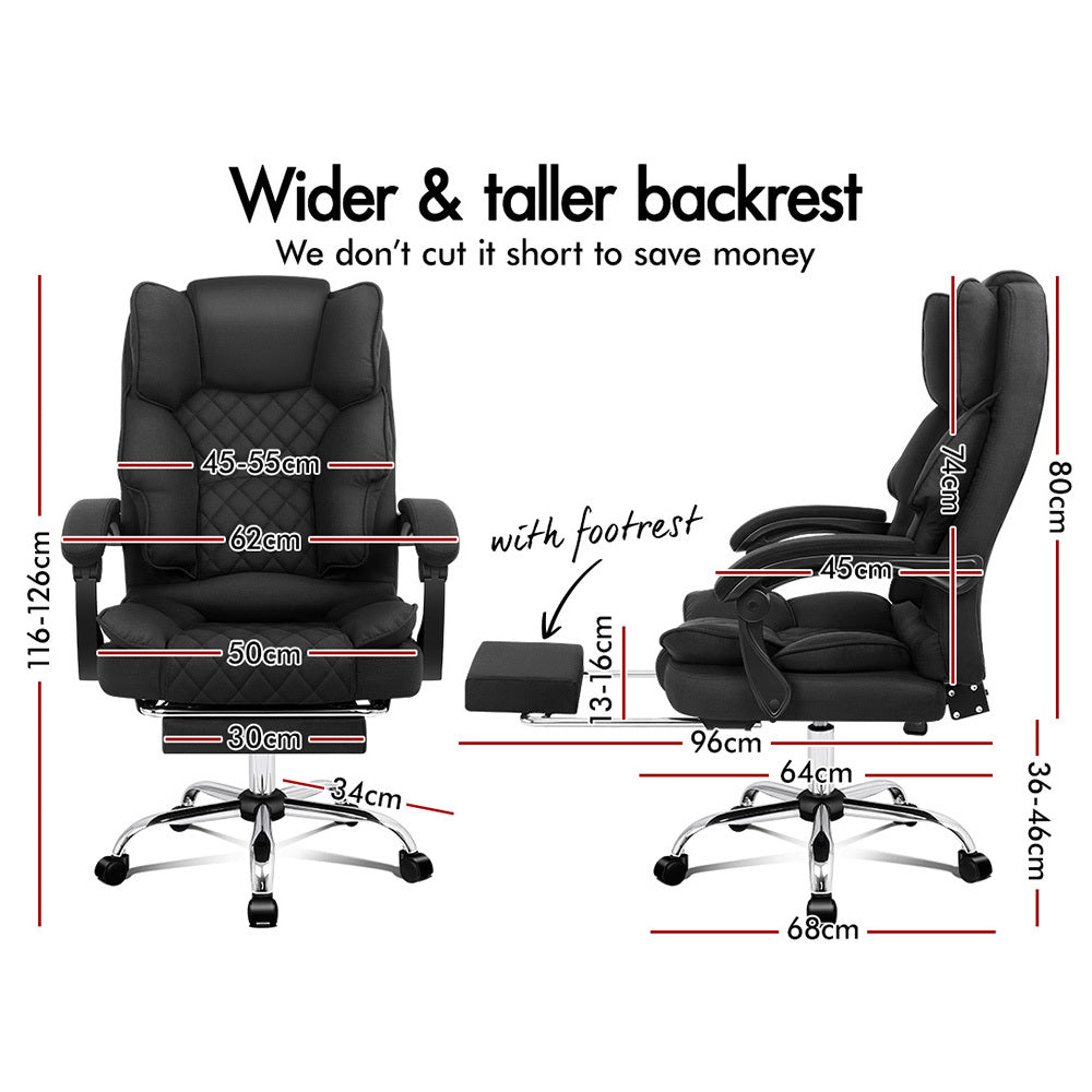 ALFORDSON Office Chair Gaming Executive Seat Computer Racer Fabric Recliner