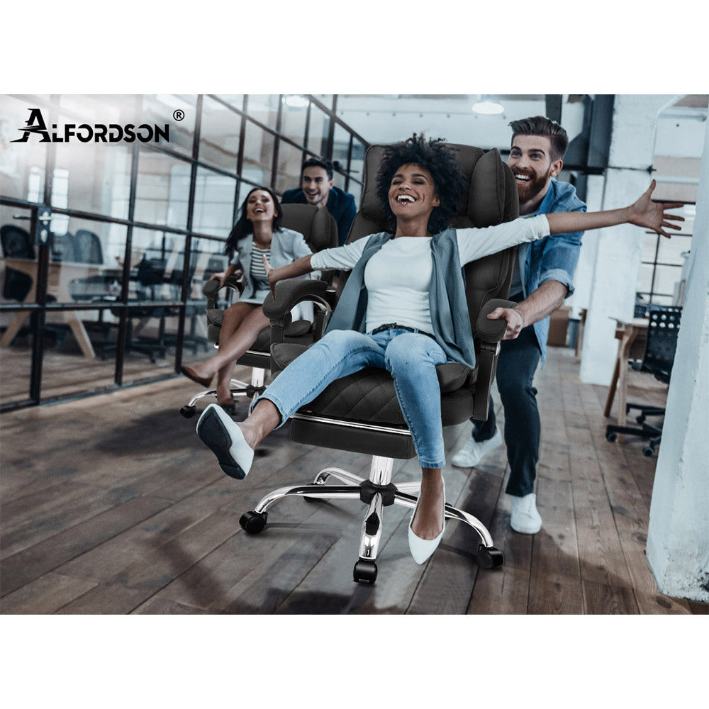 ALFORDSON Office Chair Gaming Executive Seat Computer Racer Fabric Recliner