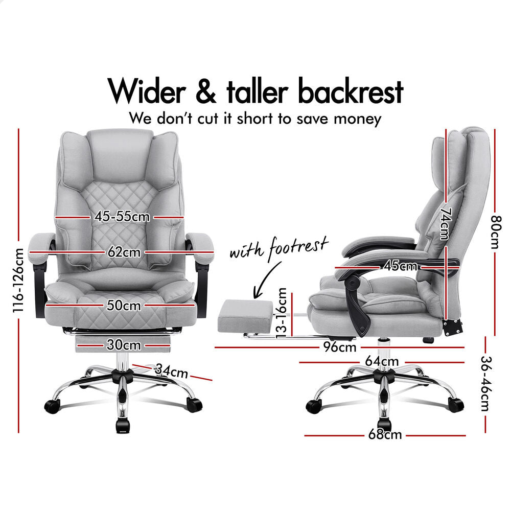 ALFORDSON Office Chair Gaming Executive Seat Computer Racer Fabric Recliner