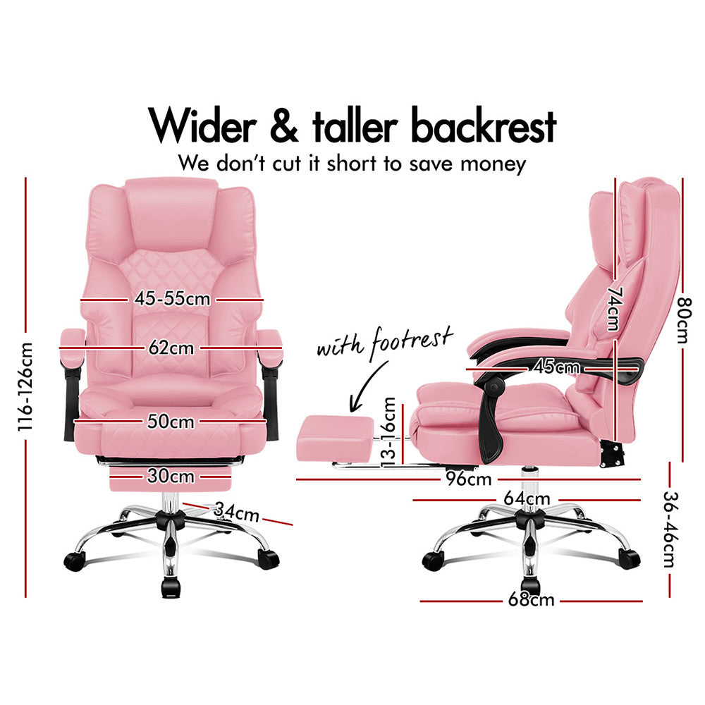 ALFORDSON Office Chair Gaming Executive Seat Computer Racer PU Leather Recliner
