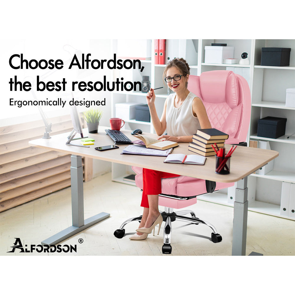 ALFORDSON Office Chair Gaming Executive Seat Computer Racer PU Leather Recliner