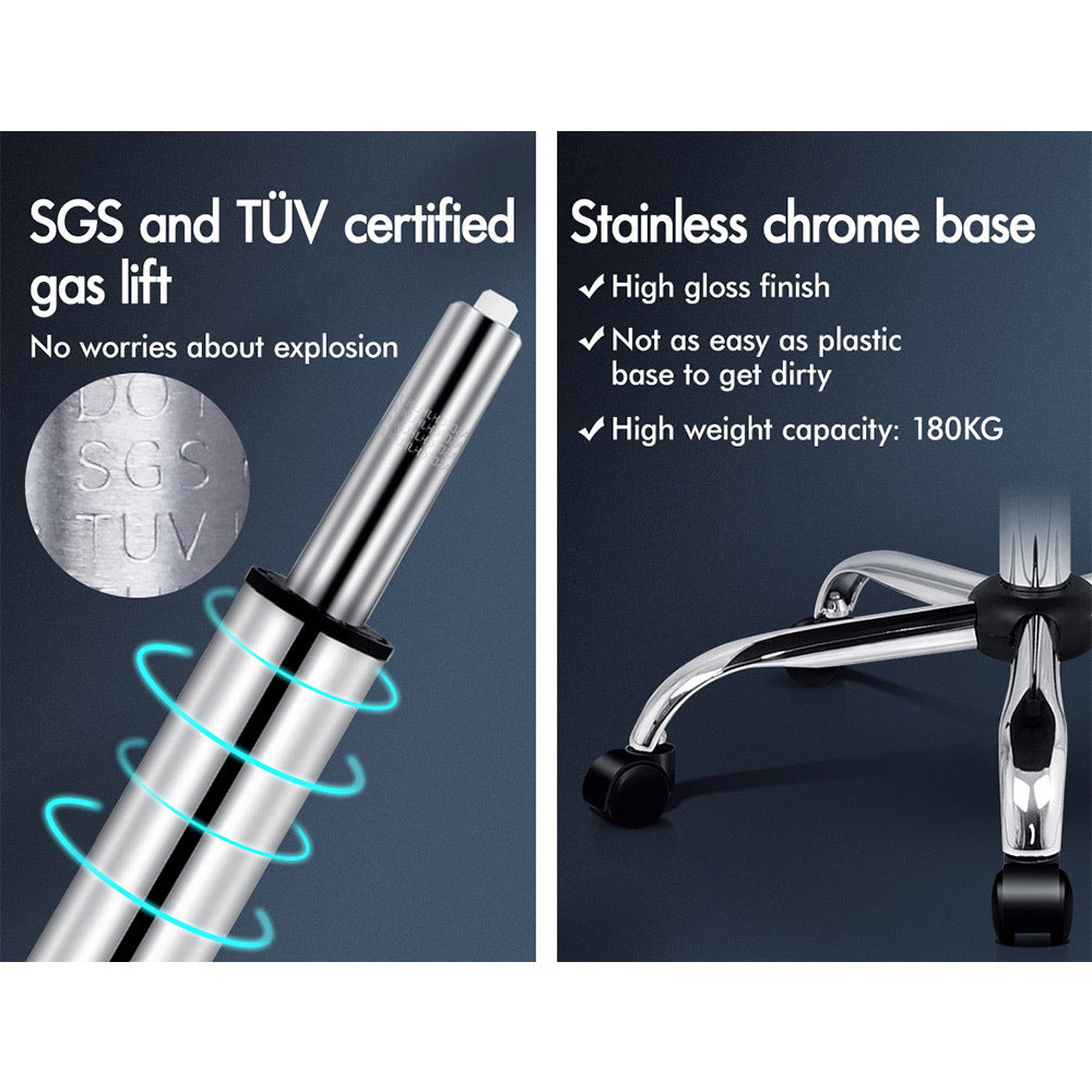 ALFORDSON Office Chair Gaming Executive Computer PU Leather Seat Recliner White