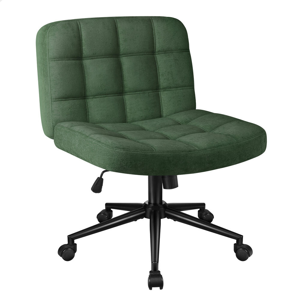 ALFORDSON Office Desk Chair Computer Armless Wide Seat Mid Back Chenille Green