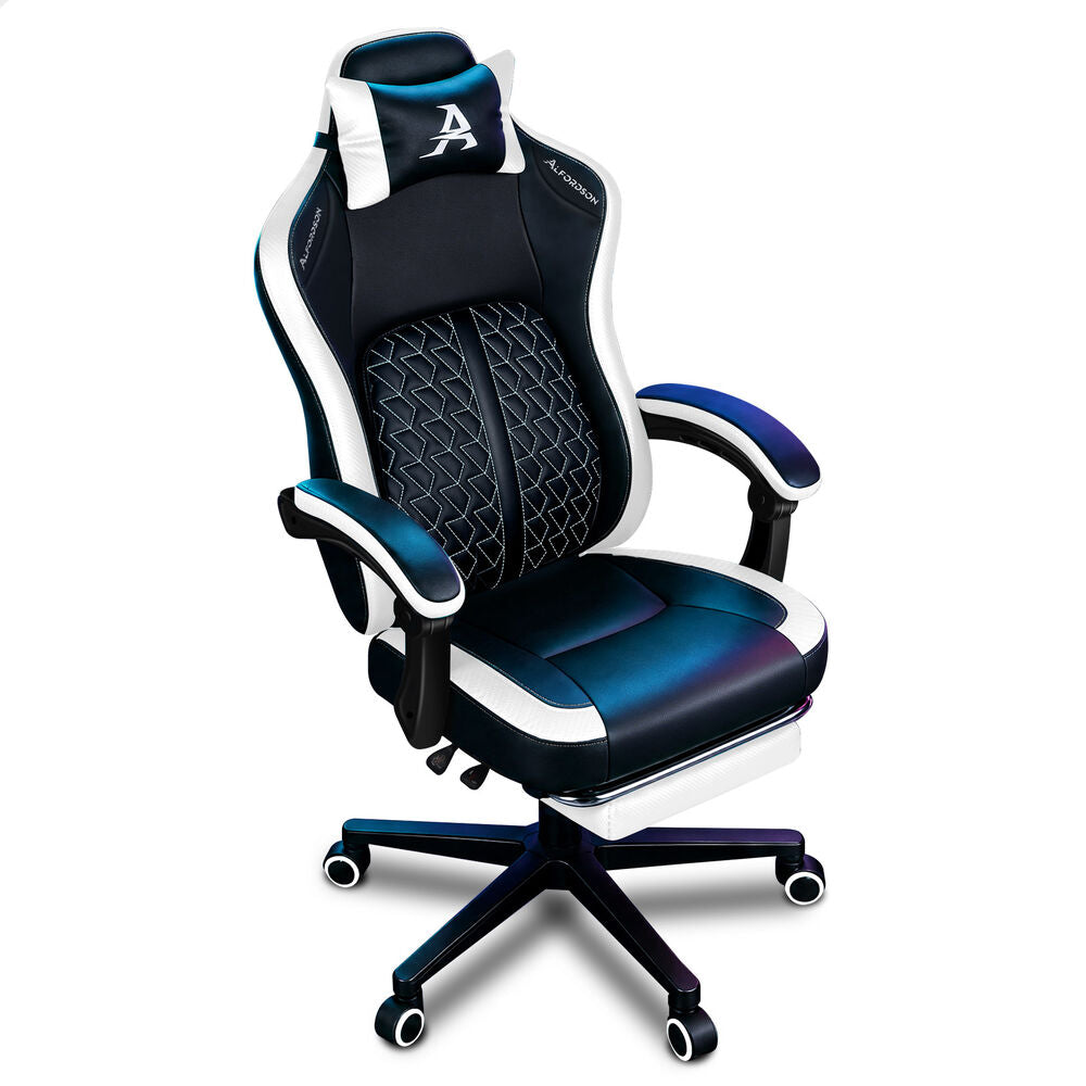 ALFORDSON Gaming Office Chair Ergonomic Computer Footrest Leather Black & White