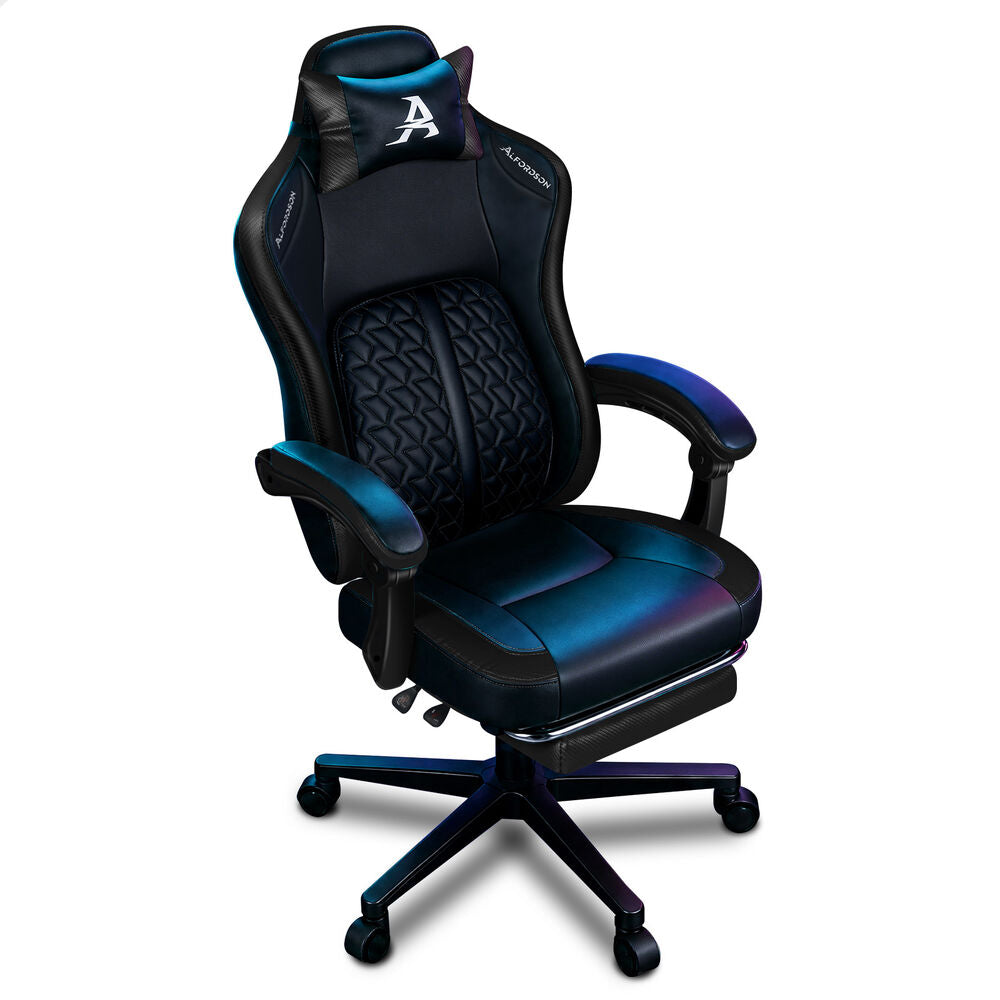 ALFORDSON Gaming Office Chair Ergonomic Computer Footrest Leather All Black