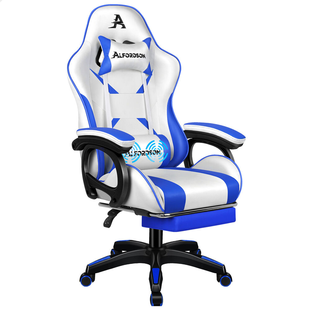 ALFORDSON Gaming Office Chair Racing Massage Computer Seat Footrest Leather