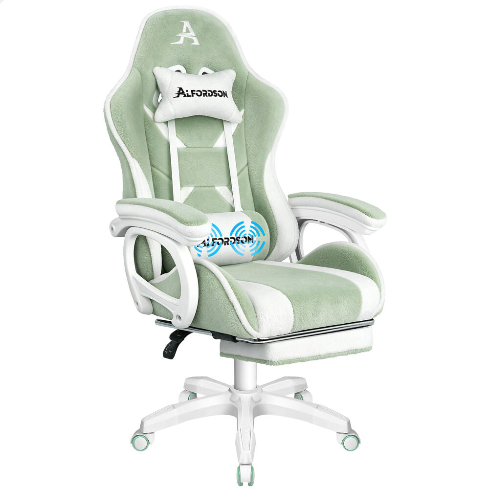 ALFORDSON Gaming Office Chair Racing Massage Computer Seat Footrest Sherpa Fleece