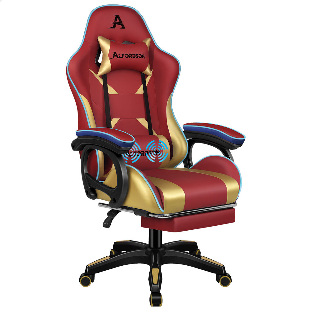 ALFORDSON Gaming Office Chair Racing Massage Computer Seat Footrest Leather
